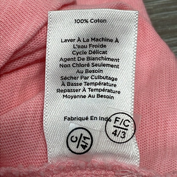 NWT Talbots Embroider Lace Trim Split Neck Cotton Tee Gardenia Pink XS - Picture 11 of 13